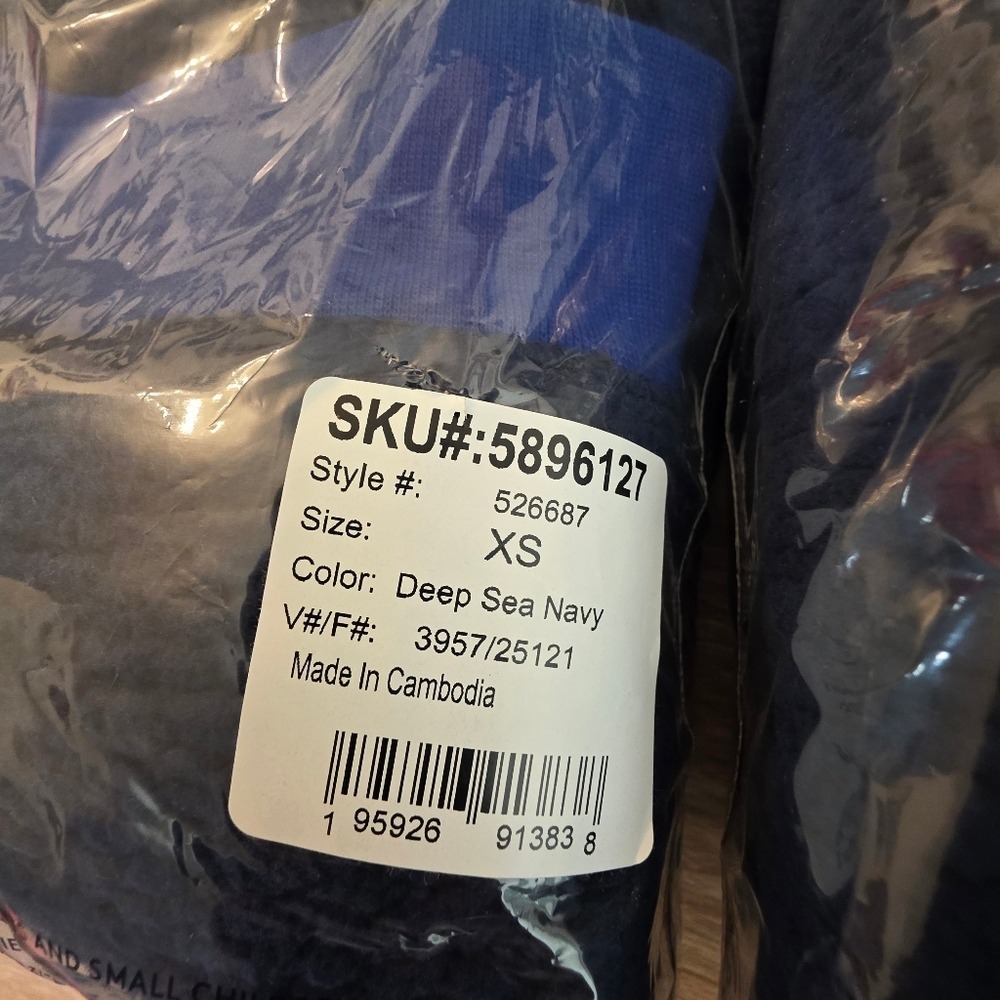 Lands' End Hoodie Kids XS 4-5 Deep Sea Navy Sherpa Fleece Blue New BIN O - Picture 13 of 14